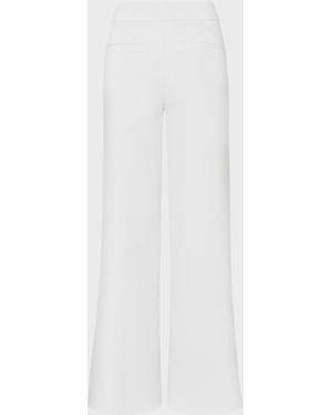 MILLY Nash High-Rise Wide-Leg Cady Pants - White