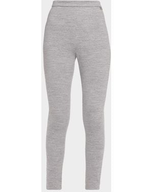 Balmain Heathered Ankle Leggings - Gray