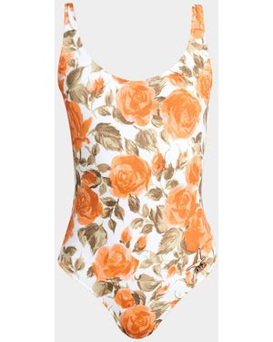 Chloé Floral Bow One-Piece Swimsuit - White