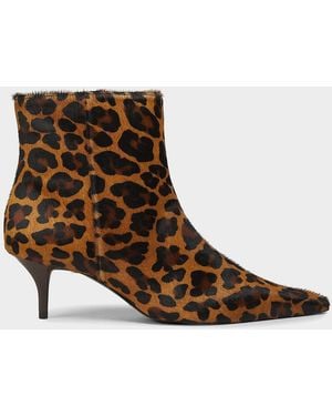 SCHUTZ SHOES 65Mm Mikki Leopard-Printed Calf Hair Booties - Brown