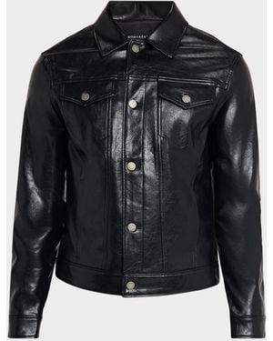 Monfrere Apos;S Dean Patent Noir Trucker Jacket - Black