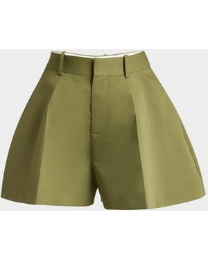Loewe Trapeze Flared Mini Shorts - Green