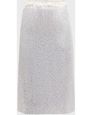 RECTO. Sequined Midi Skirt - Gray