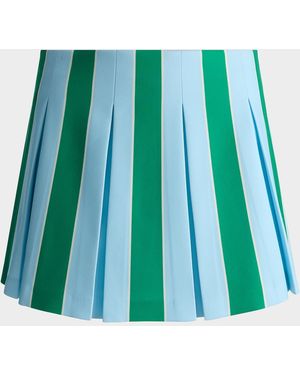 Alice + Olivia Emilie Low-Rise Pleated Mini Skirt - Green