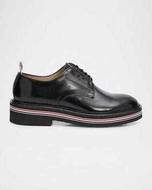 Thom Browne Uniform Leather Derby Shoes - Black