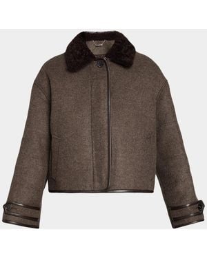 Jonathan Simkhai Orien Contrast-Collar Jacket - Brown