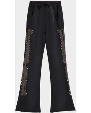 Alchemist Apos;S Cotton Rhinestone-Embellished Bones Atelier Sweatpants - Black