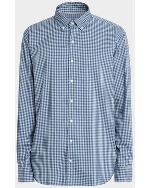 Peter Millar Apos;Conway Stretch Check Sport Shirt - Blue