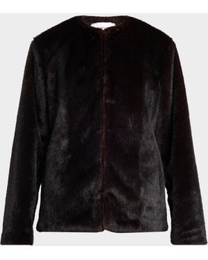Veronica Beard Griselda Faux Fur Coat - Black
