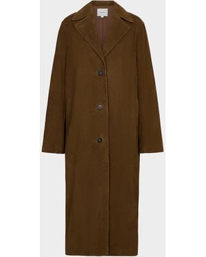 Vince Long Suede Coat - Natural