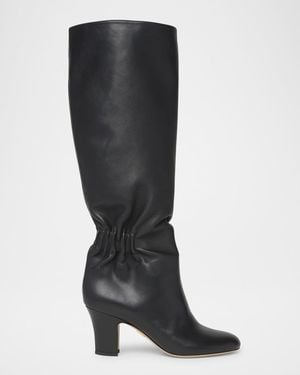 Ferragamo Jannette Goatskin Knee Boots - Black