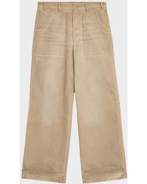 Acne Studios Apos;S Stained Twill Wide-Leg Pants - Natural