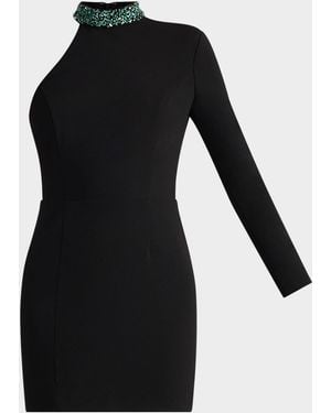 Zac Posen Wicked X Crystal Crepe Mini Dress - Black
