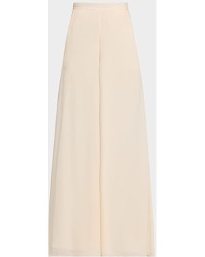 LAPOINTE High-Rise Georgette Wide-Leg Pants - Natural