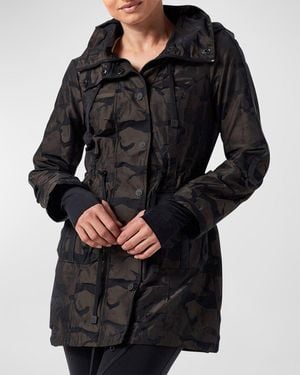 BLANC NOIR Print Hooded Anorak Jacket - Black