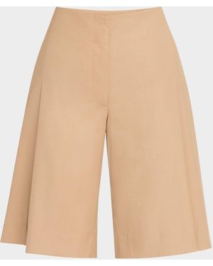 Clea Leon Long Twill Shorts - Natural
