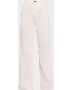 Brandon Maxwell Stevie Straight-Leg Cargo Jeans - White