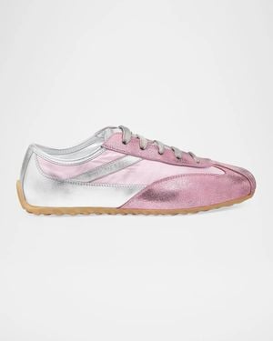McQueen Boxe Metallic Low-Top Sneakers - Pink