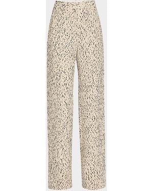 Adam Lippes Dalmatian Tweed Wide-Leg Pants - Natural