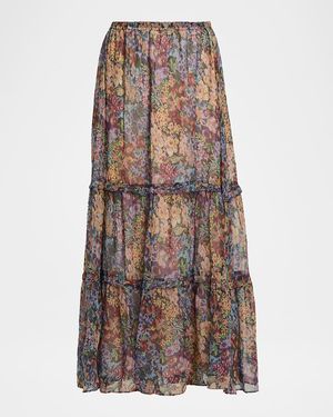 Kobi Halperin Clea Floral Maxi Skirt - Brown