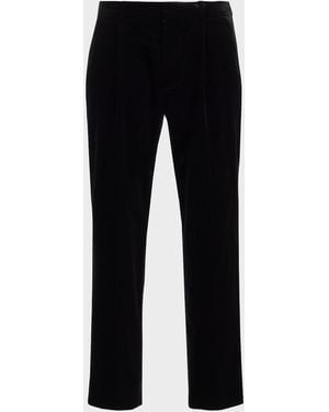 Balmain Apos;S Cotton Velvet Pleated Pants - Black