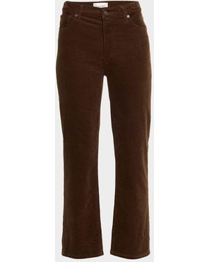 FRAME Le Sleek Straight Corduroy Jeans - Brown