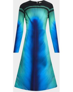 Mary Katrantzou Reeve Abstract-Print Crepe Midi Dress - Blue