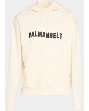 Palm Angels Apos;S Logo Cotton Hoodie - Natural