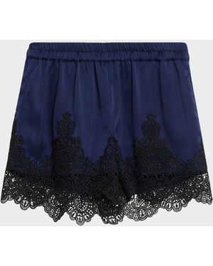 Generation Love Lana Lace Satin Shorts - Blue