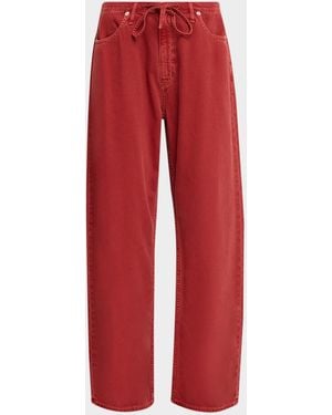 Rag & Bone Featherweight Phoebe Drawstring Jeans - Red