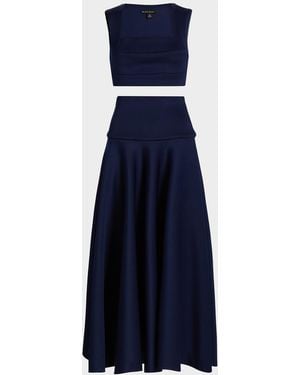 Black Halo Pamina 2-Piece Midi Skirt Set - Blue