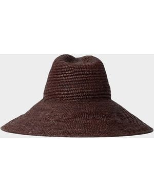 Janessa Leone Waverly Raffia Large Brim Hat - Brown