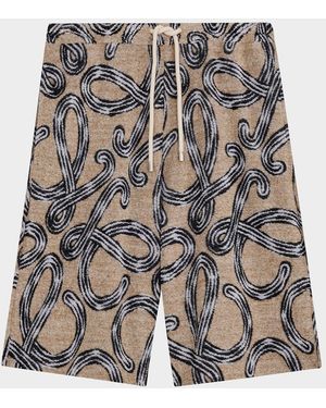 Loewe X Paula & Apos;S Ibiza & Apos;S Cotton-Terry Logo Script Shorts - Gray