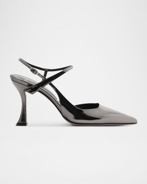 Alexandre Birman 85Mm Tita Wrap Metallic Leather Pumps