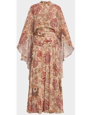 Emanuel Ungaro Gretchen Floral-Print Maxi Dress With Cape - Multicolor