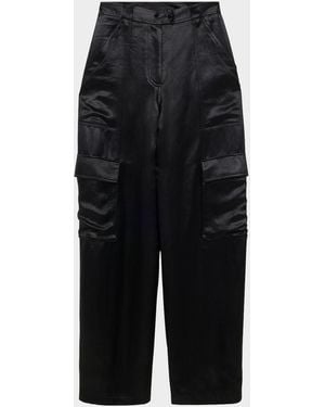 Jonathan Simkhai Beatriz Faux Leather Wide-Leg Cargo Pants - Black