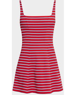 Alice + Olivia Julia Striped Mini Dress - Red