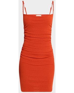 Nanushka Adie Ruched Bodycon Dress - Red