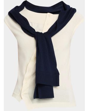 JW Anderson Off-The-Shoulder Sweater Tank - Blue