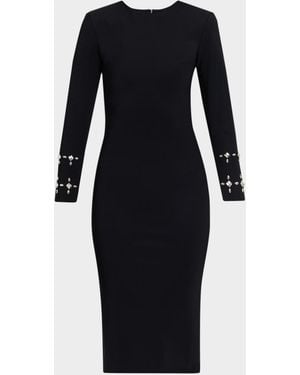 La Petite Robe Di Chiara Boni Klara Crystal-Embellished Bodycon Midi Dress - Black