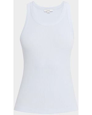 Vince Scoop-Neck Ribbed Tank Top - White