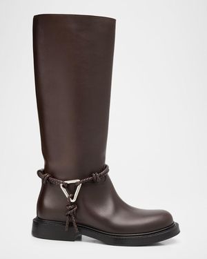 Bottega Veneta James Knee-High Leather Boots - Brown
