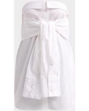 GIUSEPPE DI MORABITO Strapless Tie-Waist Shirt - White