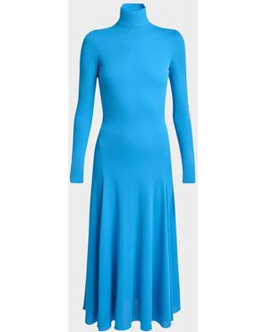 Alaa Heart Cutout Turtleneck Long-Sleeve Maxi Dress in Black | Lyst