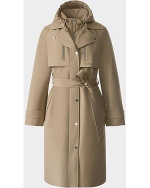 Mackage Siobhan Trench Coat With Removable Down Bib - Natural