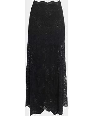 Rabanne Lace A-Line Maxi Skirt - Black