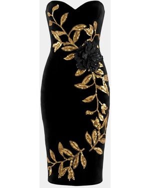 HELSI Chiara Strapless Sequin Vine Midi Dress - Black