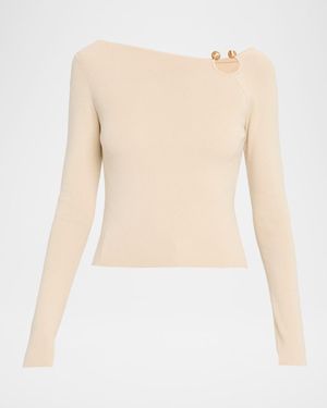 Cult Gaia Iris Knit Top - Natural