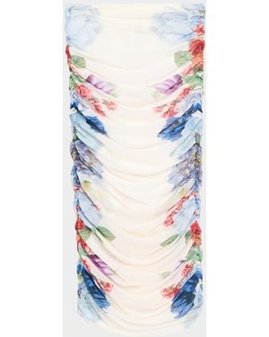 Alice + Olivia Kennah Ruched Midi Skirt - Blue