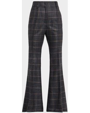 Gabriela Hearst Rhein Plaid Flare Pants - Gray